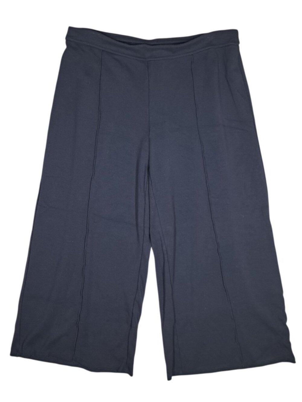 J.Jill Wearever Collection Wide Leg Cropped Pants Navy Blue Womens Sz M Pull On